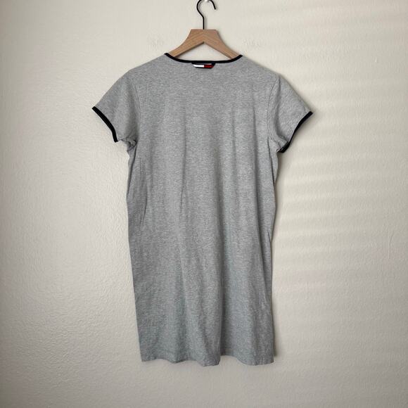 Vintage 90s Tommy Hilfiger Womens Gray Tommy Girl T-Shirt Dress Ringer Size S/M - Picture 5 of 9